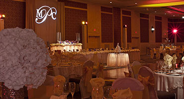 Wedding reception setup at the Hershey Lodge