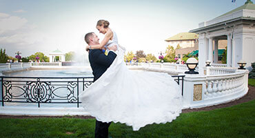 Bride and groom share first dance at The Hotel Hershey