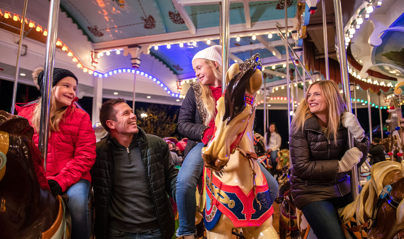 Riders on carousel at Hersheypark