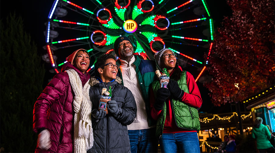 Characters in front of Front Gate at Hersheypark