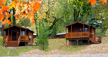 cabins in the fall