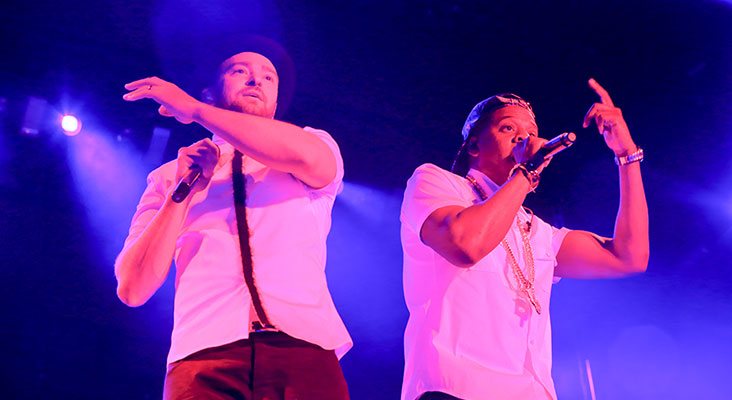 Justin Timberlake and Jay-Z performing at Hersheypark Stadium