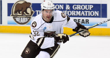 Hershey Bears player on the ice during a game in Giant Center