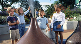 Children playing in the Children's Garden