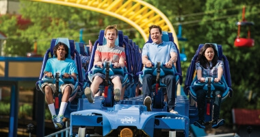 Guests on a rollercoaster